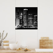 Nacht uitzicht van het beroemde cityscape van Chic Poster (Keuken)