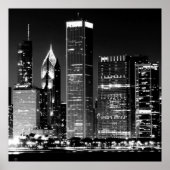 Nacht uitzicht van het beroemde cityscape van Chic Poster (Voorkant)