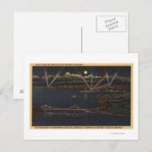 Nacht Uitzicht van het metropolitane gebied van de Briefkaart (Voorkant / Achterkant)