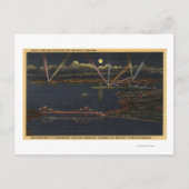 Nacht Uitzicht van het metropolitane gebied van de Briefkaart (Voorkant)