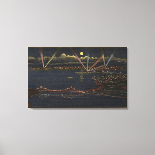 Nacht Uitzicht van het metropolitane gebied van de Canvas Afdruk (Voorkant)