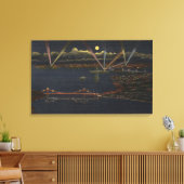 Nacht Uitzicht van het metropolitane gebied van de Canvas Afdruk (Insitu (Woonkamer))