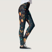 Nacht uur Floral en sterren Leggings (Rechts)