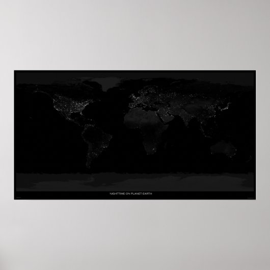 Nacht uur op Planet Earth Poster (Voorkant)