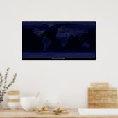 Nacht uur op Planet Earth Poster (Keuken)