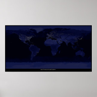 Nacht uur op Planet Earth Poster