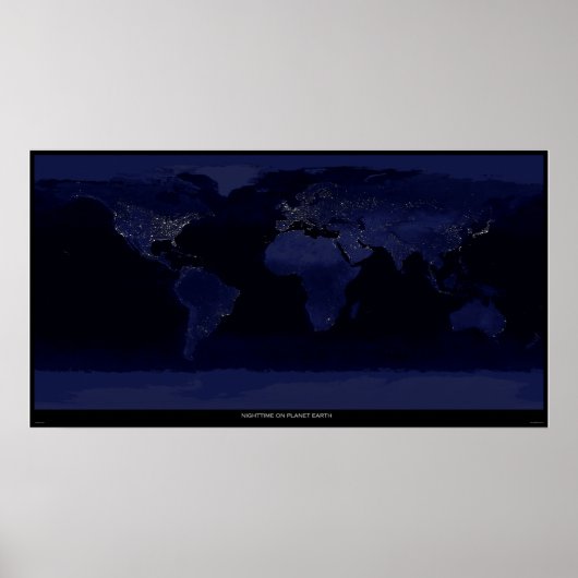Nacht uur op Planet Earth Poster (Voorkant)