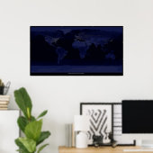 Nacht uur op Planet Earth Poster (Thuiskantoor)