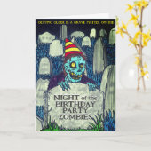 Nacht van de Birthday Party Zombies Kaart (Gele Bloem)
