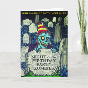 Nacht van de Birthday Party Zombies Kaart