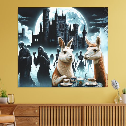 Nacht van de dode thee canvas afdruk (Insitu (Woonkamer))