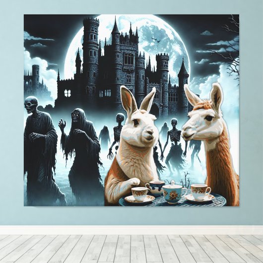 Nacht van de dode thee canvas afdruk (Insitu (Houten vloer))