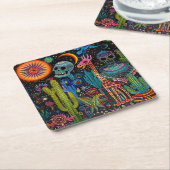 Nacht van de doden kartonnen onderzetters (Schuin)