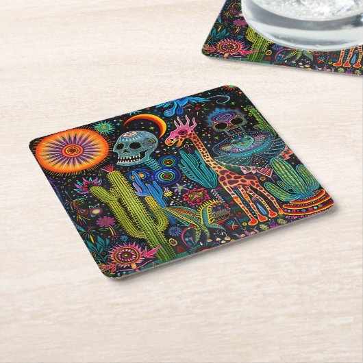 Nacht van de doden kartonnen onderzetters (Schuin)