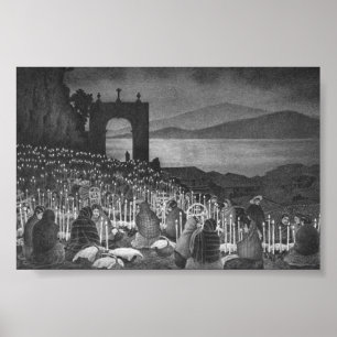 Nacht van de dood. Janitzio, Mexico. Circa 1958 Poster