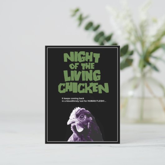 NACHT van de het LEVEN KIP Briefkaart (Staand voorkant)