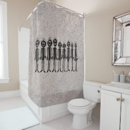 Nacht van de het Lopen Rotstekening Gigglers Douchegordijn