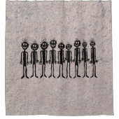 Nacht van de het Lopen Rotstekening Gigglers Douchegordijn (Voorkant)