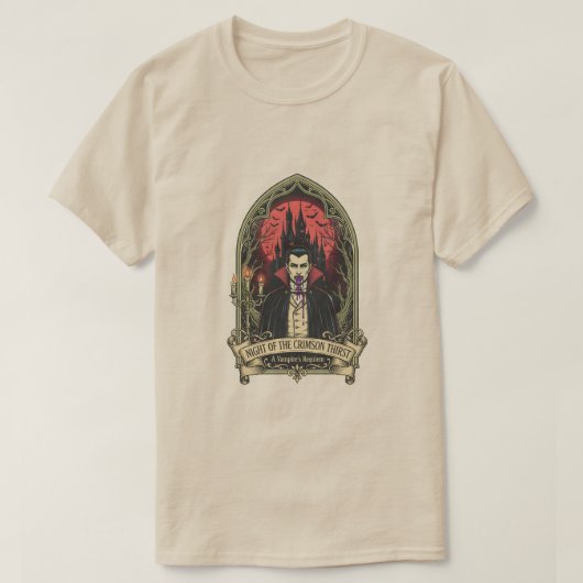 Nacht van de karmozijnrode dorst t-shirt (Design voorkant)