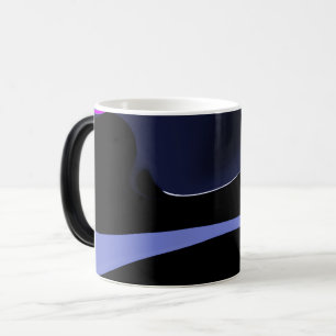 Nacht van de komeet: Abstract blauw, paars en zwar Magische Mok