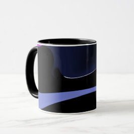 Nacht van de komeet: Abstract blauw, paars en zwar Mok