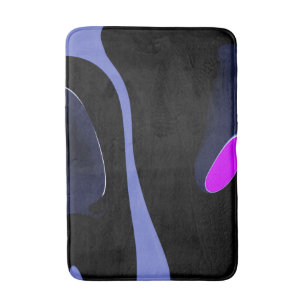 Nacht van de komeet: Abstract blauw, Paarse & zwar Badmat