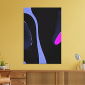 Nacht van de komeet: Abstract blauw, Paarse & zwar Canvas Afdruk (Insitu (Woonkamer))