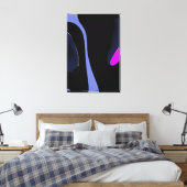 Nacht van de komeet: Abstract blauw, Paarse & zwar Canvas Afdruk (Insitu (Slaapkamer))