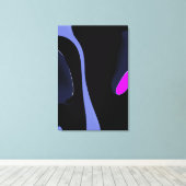 Nacht van de komeet: Abstract blauw, Paarse & zwar Canvas Afdruk (Insitu (Houten vloer))