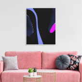 Nacht van de komeet: Abstract blauw, Paarse & zwar Canvas Afdruk (Insitu (Woonkamer))