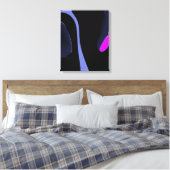 Nacht van de komeet: Abstract blauw, Paarse & zwar Canvas Afdruk (Insitu (Slaapkamer))