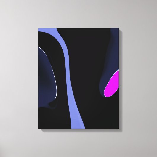Nacht van de komeet: Abstract blauw, Paarse & zwar Canvas Afdruk (Voorkant)