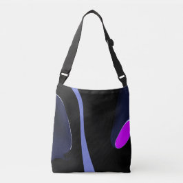 Nacht van de komeet: Abstract blauw, Paarse & zwar Crossbody Tas