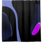 Nacht van de komeet: Abstract blauw, Paarse & zwar Douchegordijn (Voorkant)