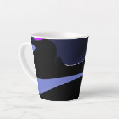 Nacht van de komeet: Abstract blauw, Paarse & zwar Latte Mok (Linkerhoek)