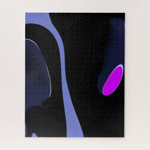Nacht van de komeet: Abstract blauw, Paarse & zwar Legpuzzel