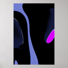 Nacht van de komeet: Abstract blauw, Paarse & zwar Poster