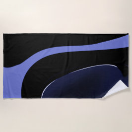 Nacht van de komeet: Abstract blauw, Paarse & zwar Strandlaken