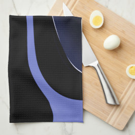 Nacht van de komeet: Abstract blauw, Paarse & zwar Theedoek