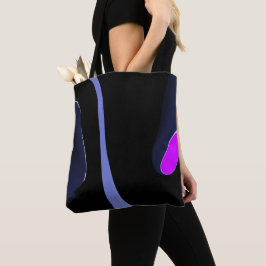 Nacht van de komeet: Abstract blauw, Paarse & zwar Tote Bag