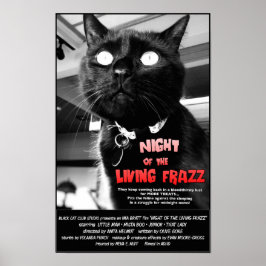 Nacht van de levende Frazz. Cat Horror Movie Poste Poster
