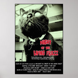 Nacht van de levende Frazz. Cat Movie Poster, rood Poster