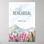 Nacht van de repetitie Mountain Meadow Waterverf Poster (Voorkant)
