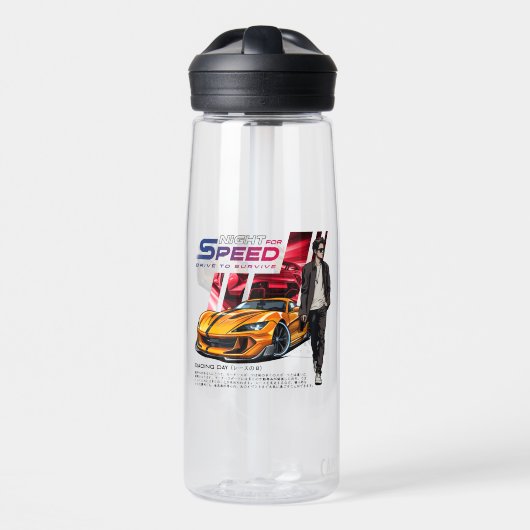 Nacht van de Snelheid | 740ml Waterfles (Voorkant)