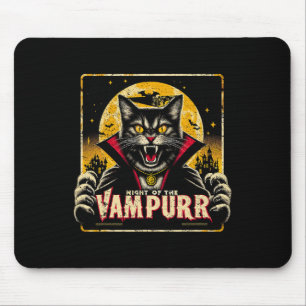 Nacht van de Vampier Halloween Cat Horror Spooky S Muismat
