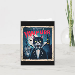 Nacht van de Vampurr Grappige Zwarte Kat Donkere H Kaart