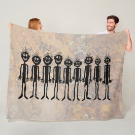 Nacht van de wandelende Gigglyph Fleece Deken