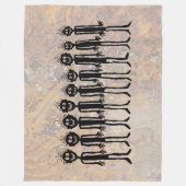 Nacht van de wandelende Gigglyph Fleece Deken (Voorkant)