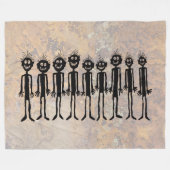 Nacht van de wandelende Gigglyph Fleece Deken (Voorkant (Horizontaal))