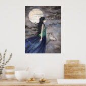 Nacht van de Wolf Fantasy Art Poster (Keuken)